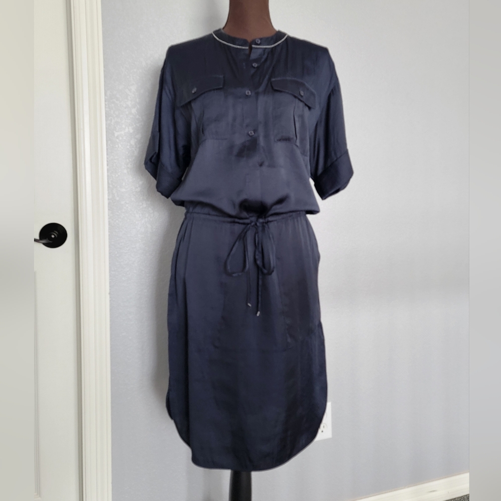 Lafayette 148 New York Navy Shirt Dress